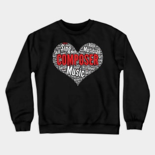 Classical Music Composer Heart Shape Word Cloud Design product Crewneck Sweatshirt